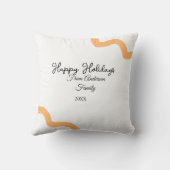 Happy holidays black orange name date year spiral  クッション (裏面)