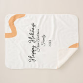 Happy holidays black orange name date year spiral  シェルパブランケット (正面(横))