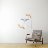 Happy holidays black orange name date year spiral  タペストリー (インサイチュ)