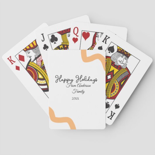 Happy holidays black orange name date year spiral  トランプ (裏面)