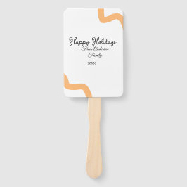 Happy holidays black orange name date year spiral  ハンドファン