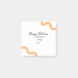 Happy holidays black orange name date year spiral  ポストイット