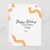 Happy holidays black orange name date year spiral  ポストカード (正面/裏面)