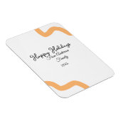 Happy holidays black orange name date year spiral  マグネット (右側)