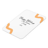 Happy holidays black orange name date year spiral  マグネット (左側)