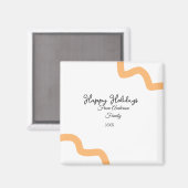 Happy holidays black orange name date year spiral  マグネット (正面/裏面)