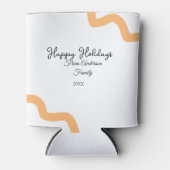 Happy holidays black orange name date year spiral  缶クーラー (正面)