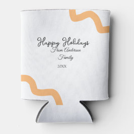 Happy holidays black orange name date year spiral  缶クーラー