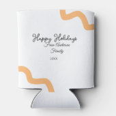 Happy holidays black orange name date year spiral  缶クーラー (裏面)