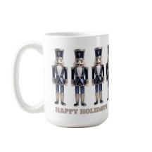 Happy Holidays Blue and Silver Nutcrackers Mug