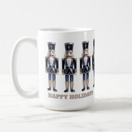 Happy Holidays Blue and Silver Nutcrackers Mug コーヒーマグカップ