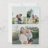 Happy Holidays Blue Bow Coquette 4-Photo シーズンカード (裏面)