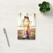 Happy holidays brown add couple photo name date mo ポストイット (オフィス)