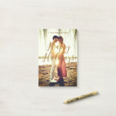 Happy holidays brown add couple photo name date mo ポストイット (デスク上)