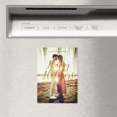 Happy holidays brown add couple photo name date mo マグネット (インサイチュ (食洗機))