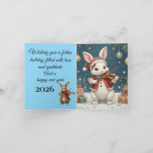Happy Holidays Bunny Christmas Ornaments シーズンカード (内部)