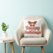 Happy Holidays Candy Cane Typography – Cute Xmas クッション (椅子)