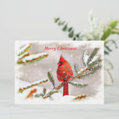 Happy Holidays Cardinal in Snow シーズンカード (スタンド正面)