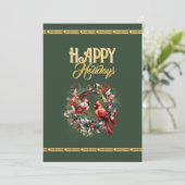 Happy Holidays: Cardinal Wreath with Elegant Gold シーズンカード (スタンド正面)