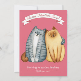 Happy Holidays Cat Valentine's Love Pink シーズンカード