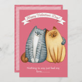 Happy Holidays Cat Valentine's Love Pink シーズンカード (正面/裏面)