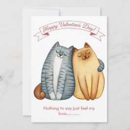 Happy Holidays Cat Valentine's Love White シーズンカード