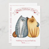 Happy Holidays Cat Valentine's Love White シーズンカード (正面/裏面)