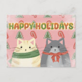 Happy Holidays Cats Postcard ポストカード (正面)