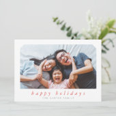 HAPPY HOLIDAYS CHRISTMASシンプル christmasイタリック枠ブルー シーズンカード (スタンド正面)