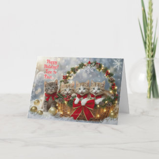 Happy Holidays Christmas Cute Kitties Kittens カード