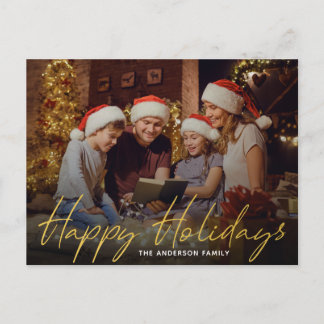 Happy Holidays Christmas Family写真 ポストカード