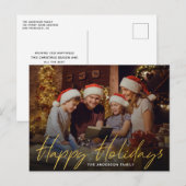 Happy Holidays Christmas Family写真 ポストカード (正面/裏面)