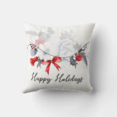 Happy Holidays Christmas Garland Modern  クッション (裏面)