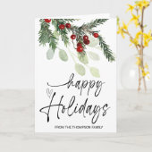 Happy Holidays Christmas Gifts for Friends Family カード (黄色い花)