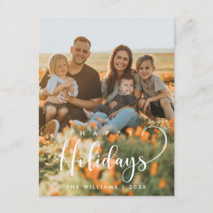 Happy Holidays, Christmas Greeting Family Photo ポストカード