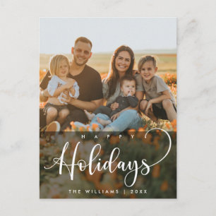 Happy Holidays, Christmas Greeting Family Photo ポストカード