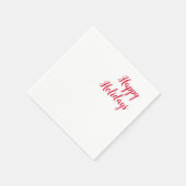 Happy holidays christmas handwriting red white スタンダードカクテルナプキン (角)