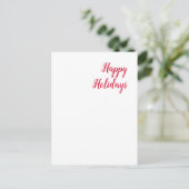 Happy holidays christmas handwriting red white ポストカード (スタンド正面)