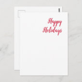 Happy holidays christmas handwriting red white ポストカード (正面/裏面)