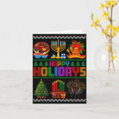 Happy Holidays Christmas Hanukkah Kwanzaa Happy Ne カード (黄色い花)