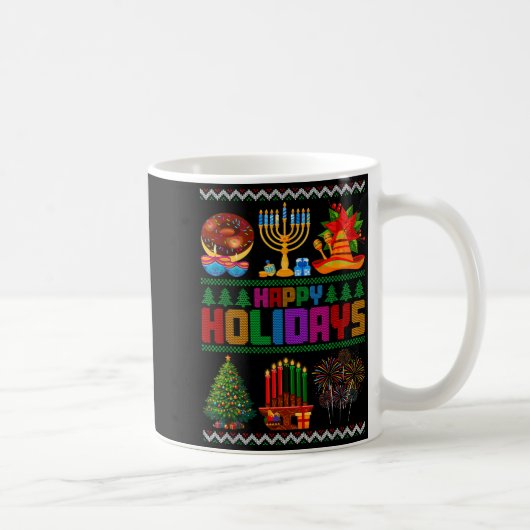 Happy Holidays Christmas Hanukkah Kwanzaa Happy Ne コーヒーマグカップ (右)