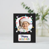 Happy Holidays Christmas Lights （写真を追加） H シーズンポストカード (スタンド正面)