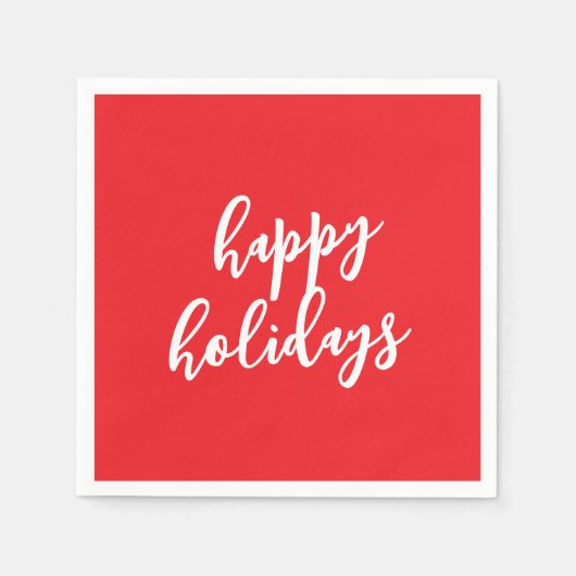 Happy Holidays Christmas New Year Season Message スタンダードカクテルナプキン (正面)