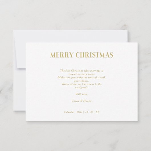 Happy Holidays Christmas Newlyweds Custom Photo (裏面)