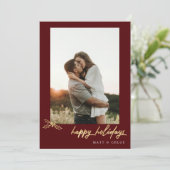 Happy Holidays Christmas Photo card シーズンカード (スタンド正面)