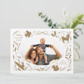 Happy Holidays Christmas Photo Woodland Doodle シーズンカード (スタンド正面)