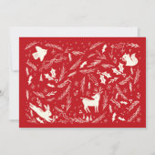 Happy Holidays Christmas Photo Woodland Doodle シーズンカード (裏面)