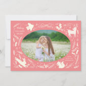 Happy Holidays Christmas Photo Woodland Doodle シーズンカード (正面)