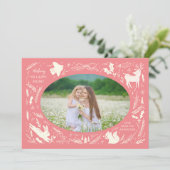 Happy Holidays Christmas Photo Woodland Doodle シーズンカード (スタンド正面)