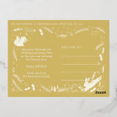 Happy Holidays Christmas Photo Woodland Doodle 箔シーズンポストカード (裏面)